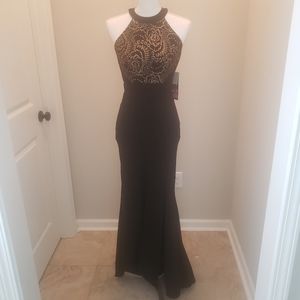 Blondie nights Black and gold formal dress